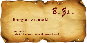 Barger Zsanett névjegykártya